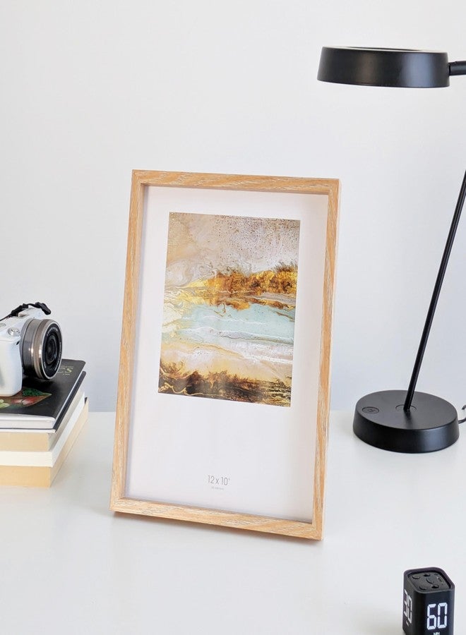 PLUSCHEN 10X12 Khaki Wooden Picture Frame with Plexiglass For Wall and Desktop Display - Image 3